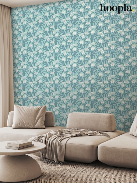 Hoopla Walls Denim Chunky Flower Wallpaper (W51211) | £40