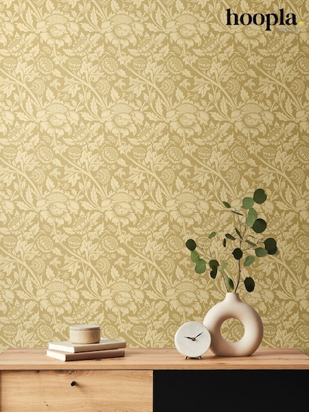 Hoopla Walls Hemp Damask Trail 10M Wallpaper (W51233) | £35