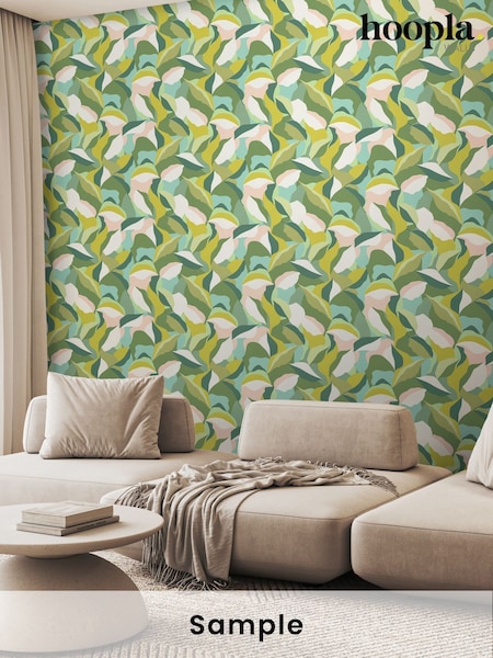 Hoopla Walls Green Leafy Patchwork 10M Wallpaper (W51243) | £40