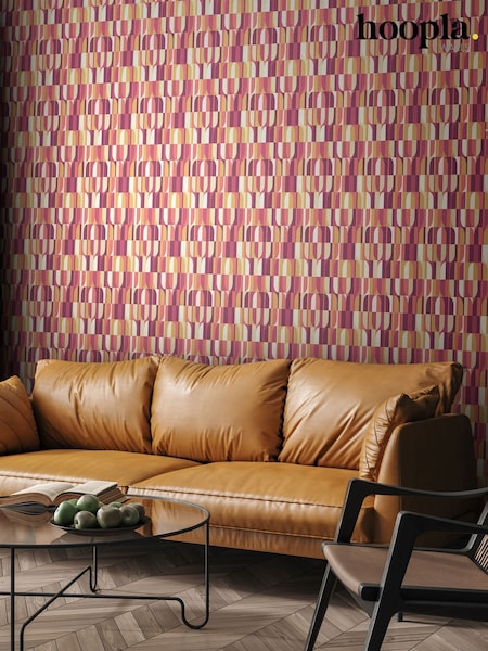 Hoopla Walls Plum and Gold Building Blocks 10M Wallpaper (W51252) | £40