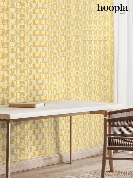 Hoopla Walls Yellow Retro Arch 10M Wallpaper (W51278) | £40