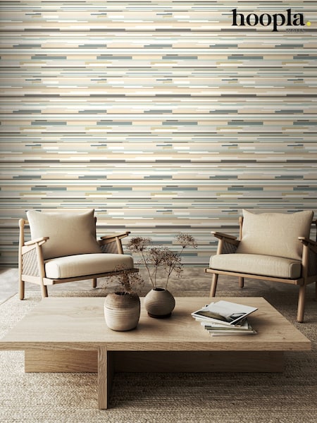 Hoopla Walls Grey Horizontal Stripe 10M Wallpaper (W51293) | £40