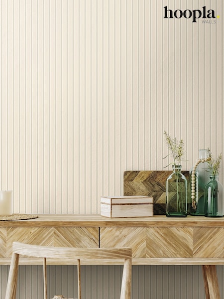 Hoopla Walls Taupe Chalk Stripe 10M Wallpaper (W51303) | £35