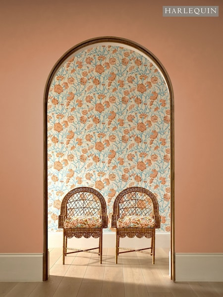 Harlequin Paprika or Aqua or Soft Focus Fleur de Joie Idyllic 10M Wallpaper (W51315) | £100