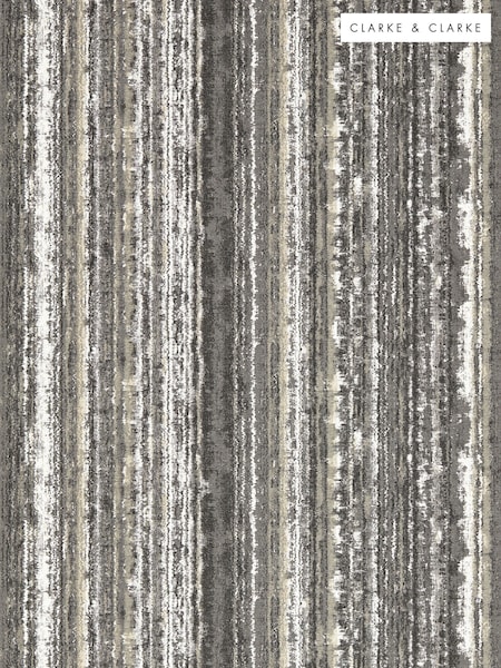 Clarke & Clarke Charcoal or Gilver Striatus Expressions Performance 10M Wallpaper (W51367) | £78