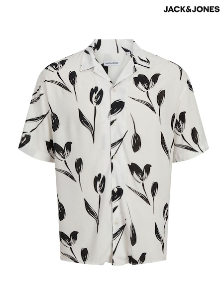 JACK & JONES White Printed Resort Shirt (W51379) | £25