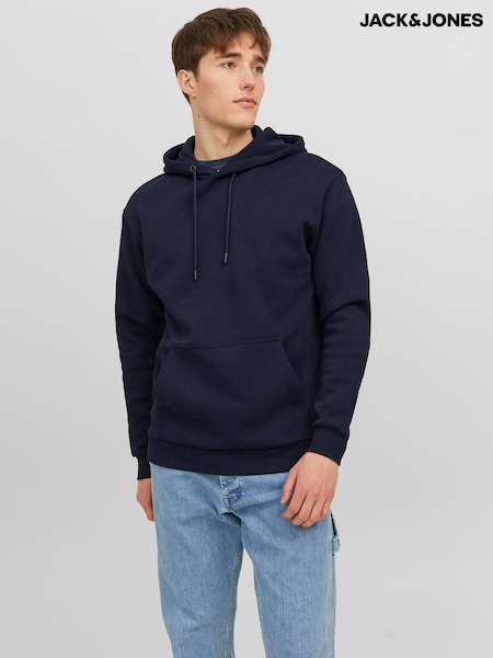 JACK & JONES Blue Relaxed Fit Plain Hoodie (W51388) | £26