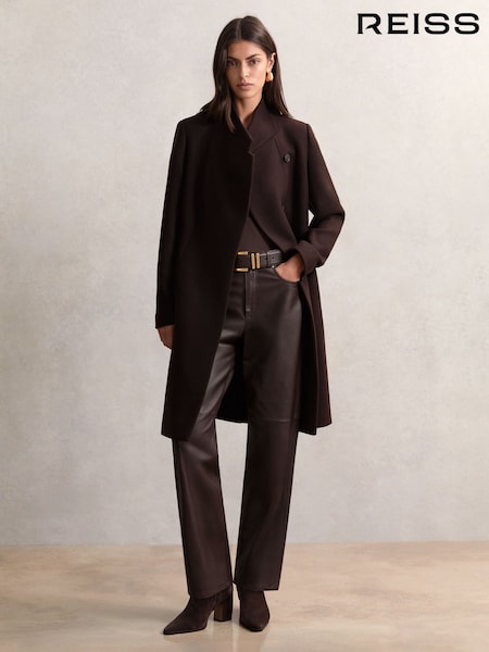 Reiss Chocolate Brown Max Petite Coat (W51507) | £340