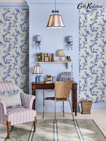 Cath Kidston Blue Birds & Berries 10M Wallpaper (W51548) | £42