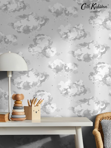 Cath Kidston Neutral Silver Linings Wallpaper (W51549) | £42
