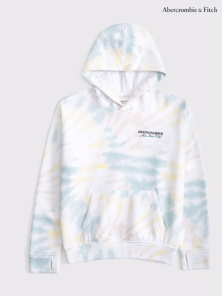 Abercrombie & Fitch Logo Popover White Hoodie (W51568) | £40