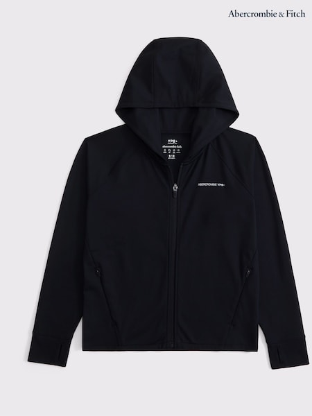Abercrombie & Fitch Logo Zip-Up Black Hoodie (W51572) | £42