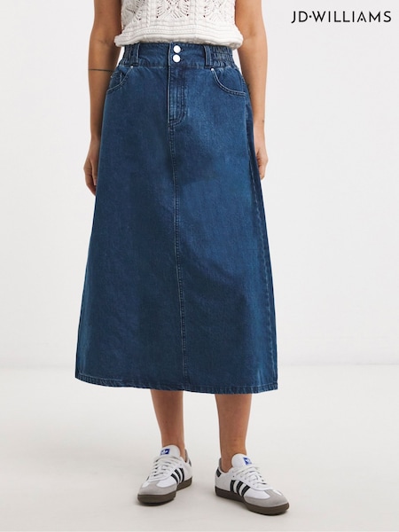 JD Williams Blue Elasticated Waist Mid Denim Skirt (W51587) | £32