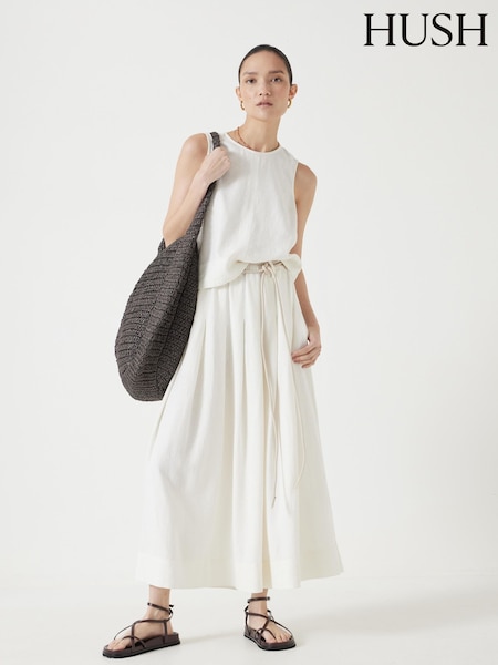 Hush White Blend Petunia Wide Leg Skirts (W51681) | £100