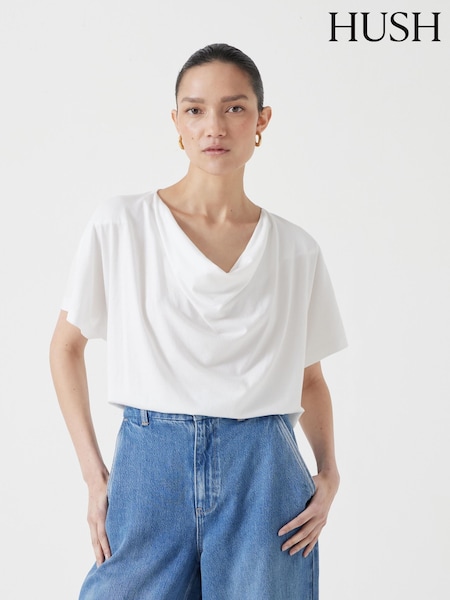 Hush White Cowl Neck Blouses (W51683) | £40
