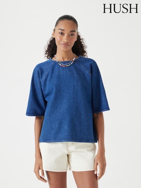 Hush Blue Denim Raglan T-Shirt (W51688) | £70
