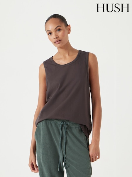 Hush Brown Carla Relaxed 100% Cotton Tank (W51718) | £32
