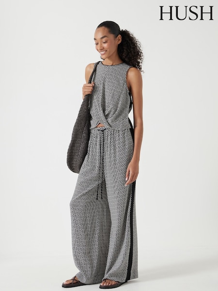 Hush Grey Petunia Wide Leg Grey Trousers (W51725) | £90