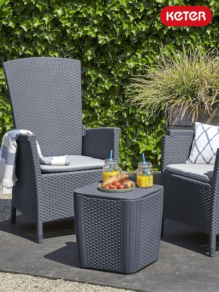 Keter Grey Vermont Coffee Garden Chairs Set (W51768) | £200