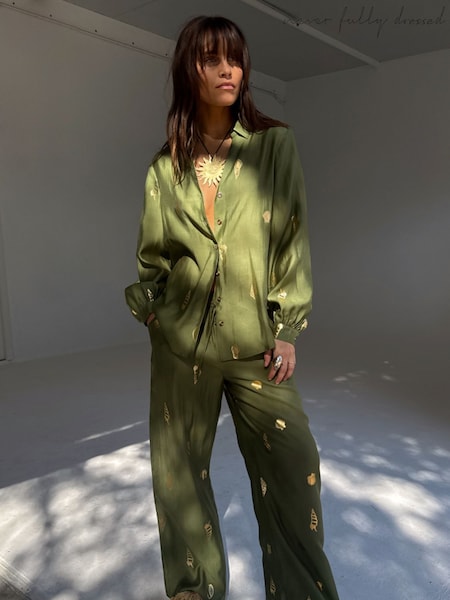 Never Fully Dressed Green Shell Foil Trousers (W51776) | £79