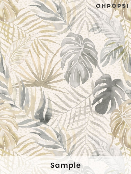 Ohpopsi Linen and Stone Tropica A4 Wallpaper Sample (W51786) | £1