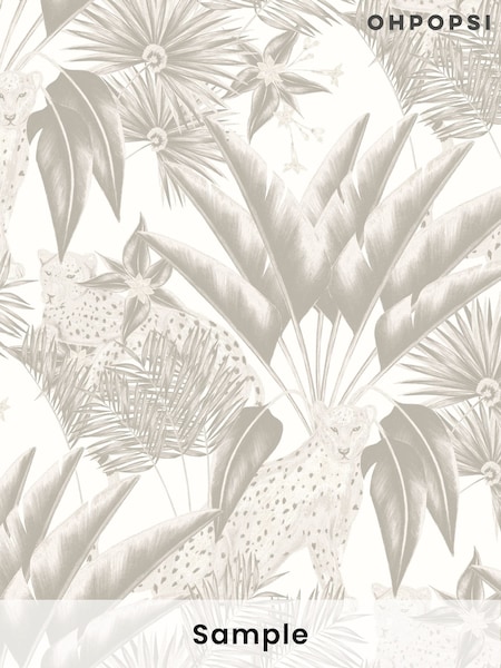 Ohpopsi Grey Jungle Cheetah A4 Sample Wallpaper (W51790) | £1