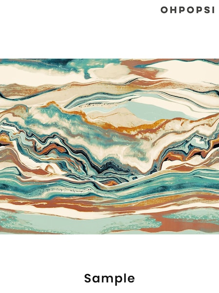 Ohpopsi Paprika and Teal Metamorph A4 Wallpaper Sample (W51802) | £1