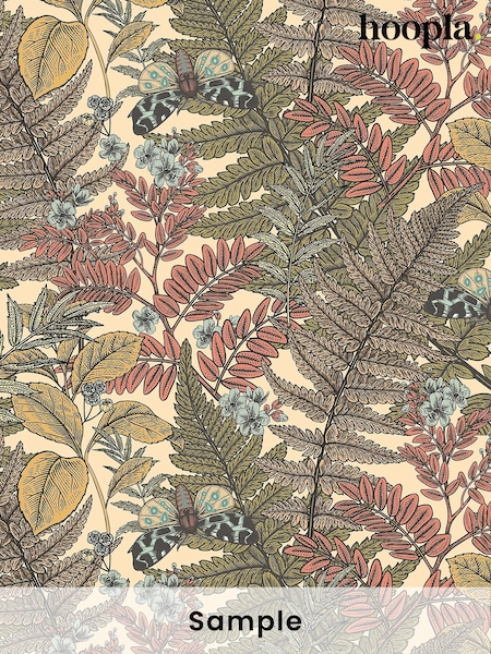 Hoopla Walls Warm Spice Wild Ferns A4 Wallpaper Sample (W51828) | £1
