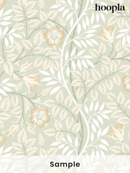 Hoopla Walls Sage Green Rosehip Trial A4 Wallpaper Sample (W51832) | £1