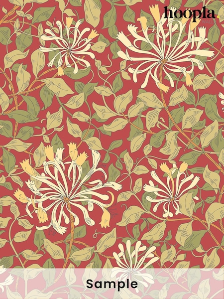 Hoopla Walls Terracotta Honeysuckle Leaf Trail A4 Wallpaper Sample (W51841) | £1