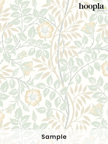 Hoopla Walls Soft Mint Rosehip Trial A4 Wallpaper Sample (W51843) | £1