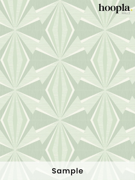 Hoopla Walls Mint Green Sunray Diamond A4 Wallpaper Sample (W51845) | £1