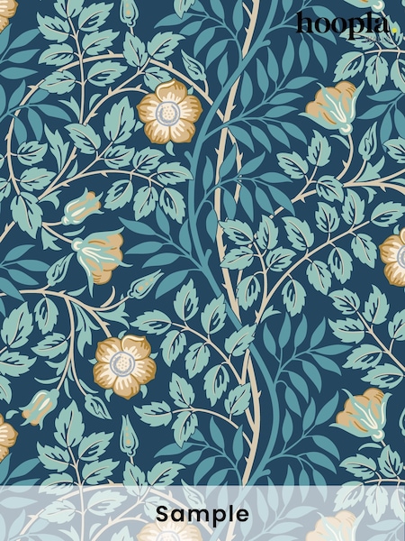 Hoopla Walls Navy Blue Rosehip Trial A4 Wallpaper Sample (W51853) | £1