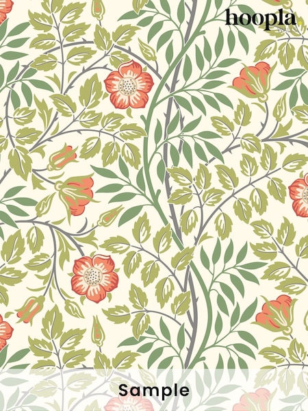 Hoopla Walls Coral Pink Rosehip Trial A4 Wallpaper Sample (W51859) | £1