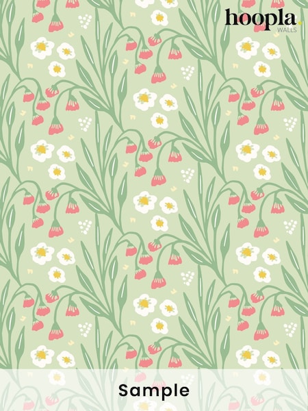 Hoopla Walls Pistachio Meadow Stripe A4 Wallpaper Sample (W51865) | £1