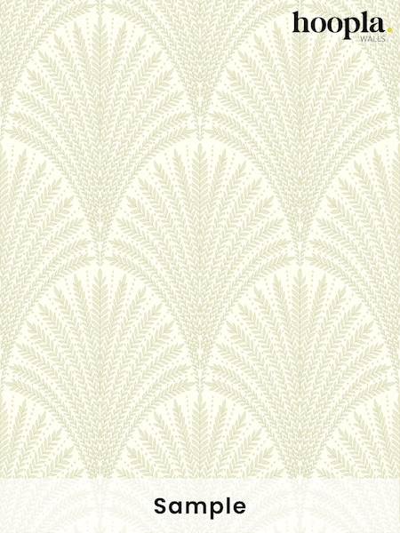 Hoopla Walls Sage Green Leaf Fan A4 Wallpaper Sample (W51878) | £1