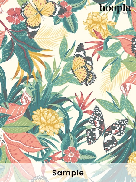 Hoopla Walls Apricot Jade Paradise A4 Wallpaper Sample (W51879) | £1