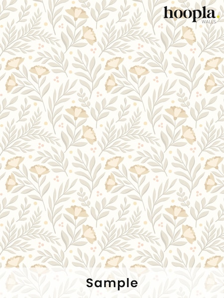 Hoopla Walls Stone Linen Petite Posy A4 Wallpaper Sample (W51883) | £1