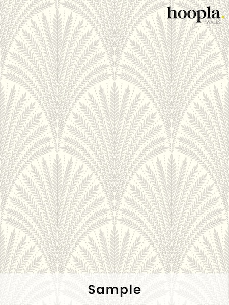 Hoopla Walls Grey Leaf Fan A4 Wallpaper Sample (W51884) | £20