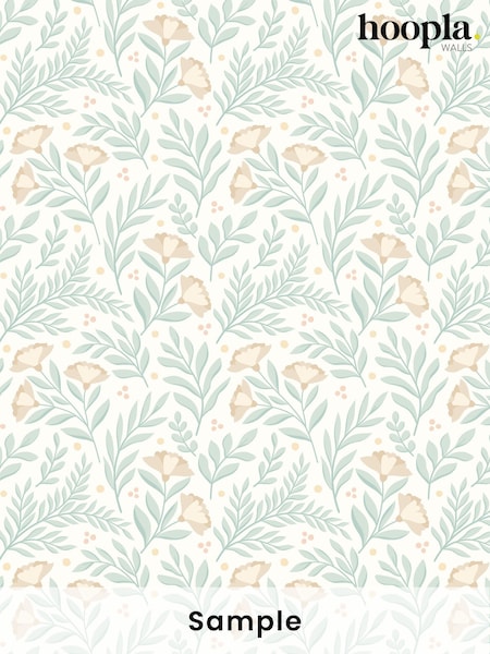 Hoopla Walls Seafoam Petite Posy A4 Wallpaper Sample (W51887) | £1