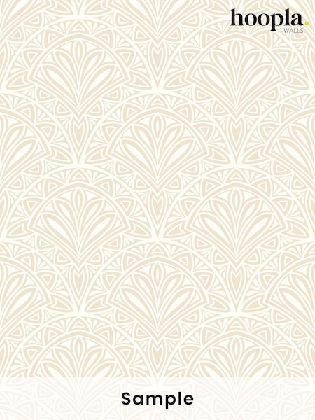 Hoopla Walls Natural Ditsy Deco Fan A4 Wallpaper Sample (W51898) | £0