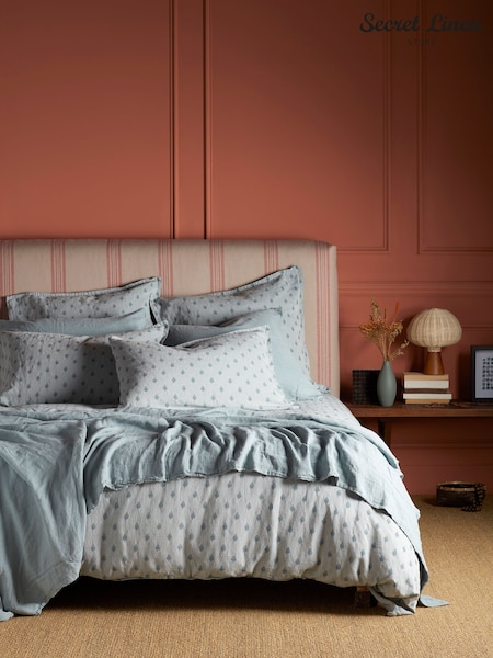 Secret Linen Store Teal Talia 100% Cotton Duvet Cover (W51946) | £85 - £109