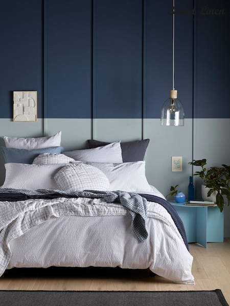 Secret Linen Store White Seersucker 100% Cotton Duvet Cover (W51947) | £49 - £79