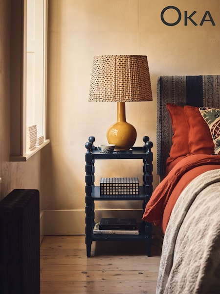 Oka Pure Indigo Huxley Side Table (W51990) | £495
