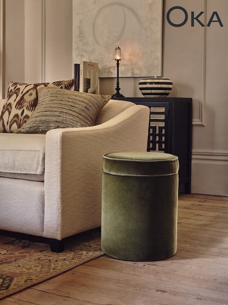 Oka Spruce Samena Ottoman (W51997) | £250