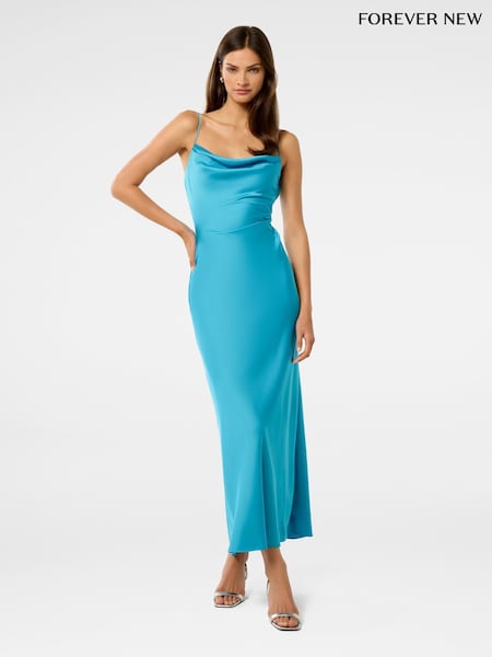 Forever New Blue Mia Satin Maxi Dress (W52010) | £120