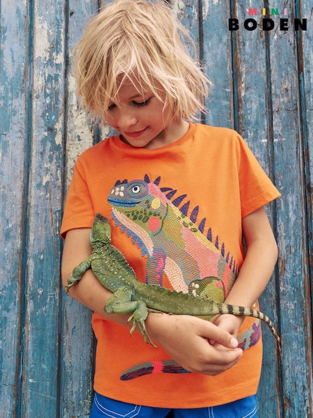 Boden Orange 100% Cotton Superstitch T-Shirt (W52089) | £19 - £21
