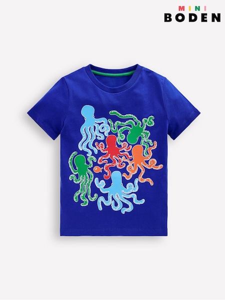 Boden Blue 100% Cotton Glow In The Dark T-Shirt (W52096) | £17 - £19
