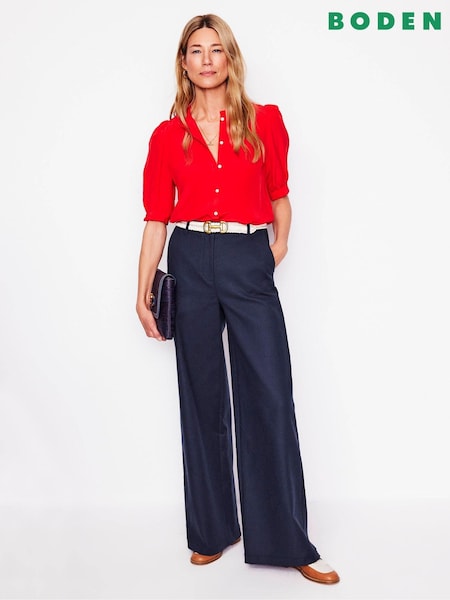 Boden Blue Wide Flare Trousers (W52126) | £112