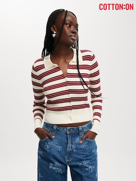 Cotton On Red Preppy Button Through Polo Shirt (W52192) | £25